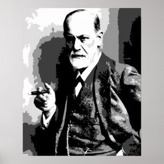 Pôster Arte vetorial Sigmund Freud de alta resolução