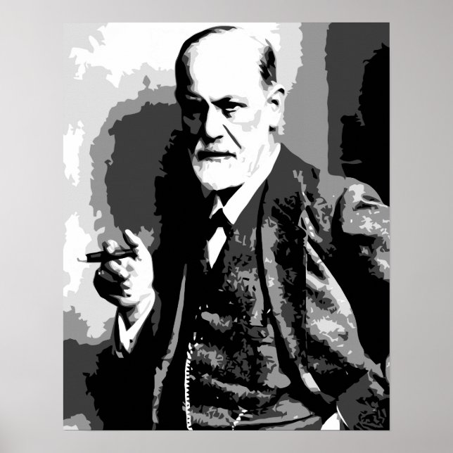 Pôster Arte vetorial Sigmund Freud de alta resolução (Frente)