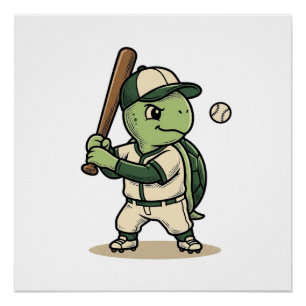 Pôster Arte Vetorial Vintage de Batedor de Beisebol de Ta