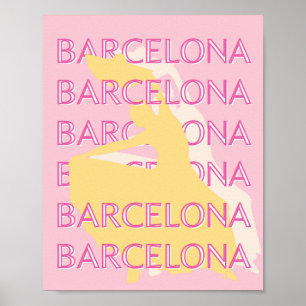 Poster Arte Viagem de Barcelona, Espanha, Arte Viagem, Ro