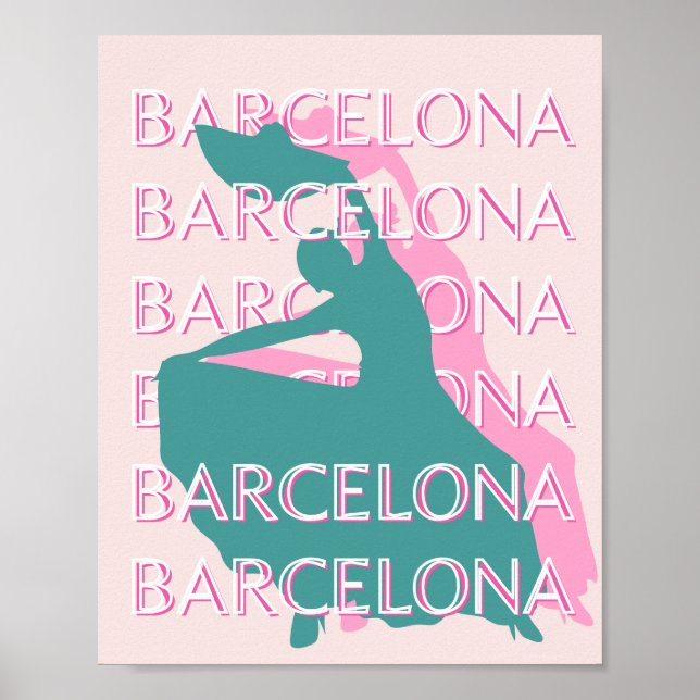 Poster Arte Viagem de Barcelona, Espanha, Viagem (Frente)