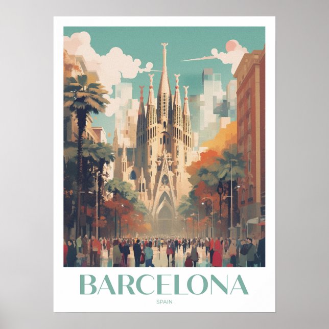 Poster Arte Viagem de Muro de Barcelona (Frente)
