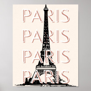 Poster Arte Viagem de Paris, Arte Viagem, Pastel, Minimal