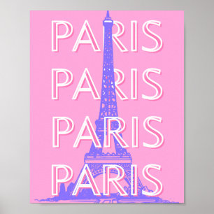 Poster Arte Viagem de Paris, Arte Viagem, Rosa