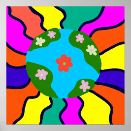 Poster Arte Vibes Retrô da Terra