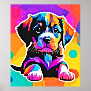 Poster Arte Vibrante de Cachorrinho