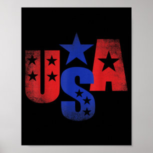 Poster Arte Vintage Americana EUA Aniversário 4 de Julho