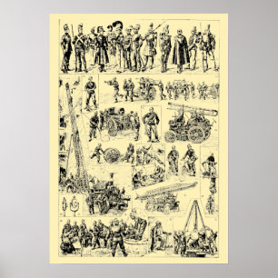 Poster Arte Vintage de Bombeiros
