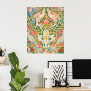 Poster Arte Vintage de Cacatua e Pavão de Walter Crane