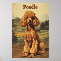 Arte Vintage de Cachorro Poodle