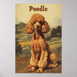 Poster Arte Vintage de Cachorro Poodle