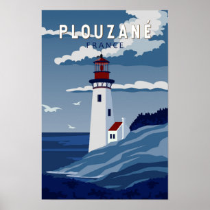 Poster Arte Vintage de Viagem Plouzane França