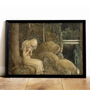 Poster Arte Vintage John Bauer Gnomos e Trolls