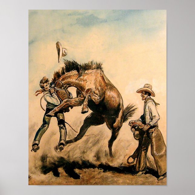 Poster Arte Western “Mula” por Will James  Cartaz (Frente)