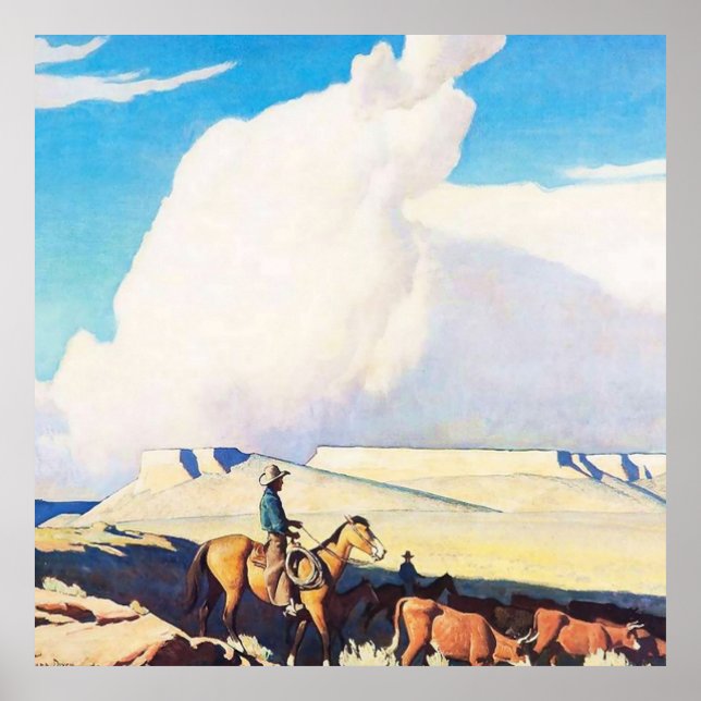 Poster Arte Western “Open Range” por Maynard Dixon (Frente)