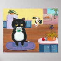 Arte Whimsical Engraçado Criacionardes de Cães Neg