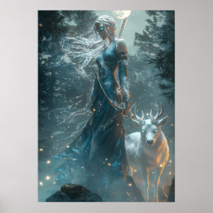 Poster Artemis, Caçadora da Lua - Deusa da Natureza Selva