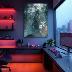 Poster Artemis, Caçadora da Lua - Deusa do Selvagem