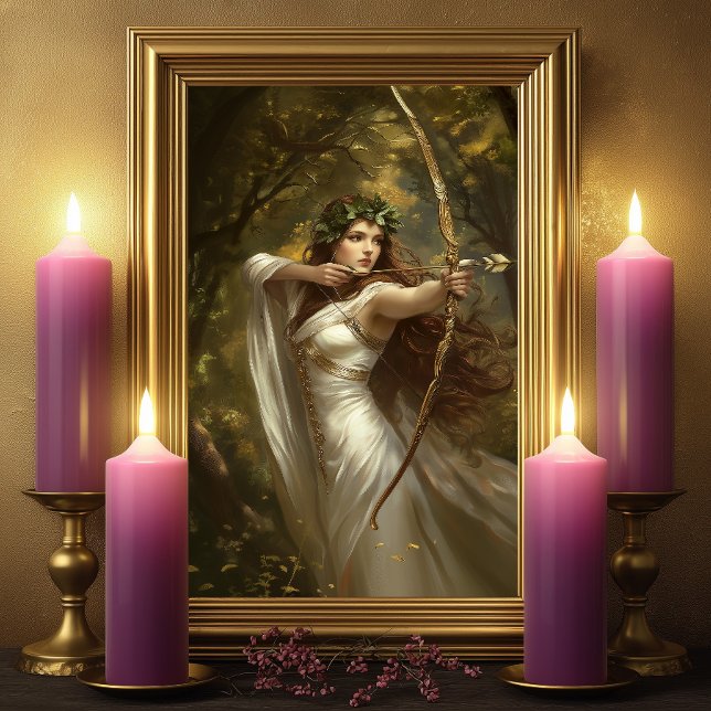 Poster Artemis Greek Goddess Enchanted Forest Archer (Criador carregado)