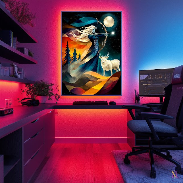 Poster Artemis - Lenda Minimalista Cubista - Deusa (Criador carregado)