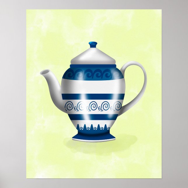 Poster Artéria de fabrico manual tunisina (pote de chá),  (Frente)