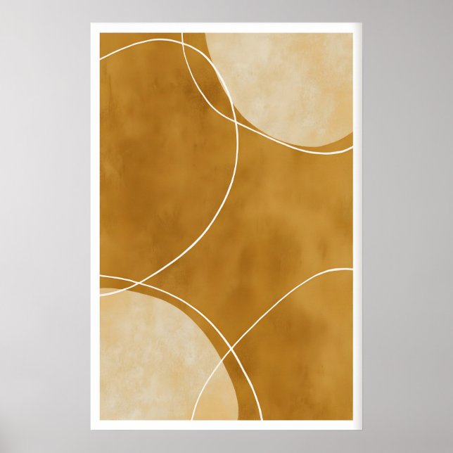 Poster Artes Abstratas de Arcos na Parede Formas Minimali (Frente)