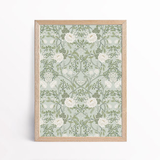 Poster Artes e Ofícios em Estilo Vintage Peônia Floral