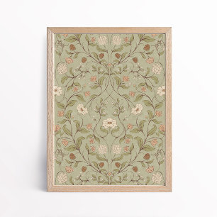 Poster Artes e Ofícios Vintage Floral Floresta