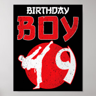 Poster Artes Marciais Aniversário de 9 Anos de Idade Kara