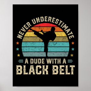 Poster Artes Marciais Belt Belt Karate Jiu Jitsu Taekwond
