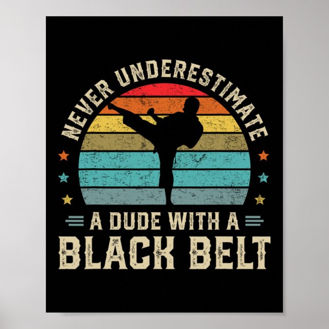 Poster Artes Marciais Belt Belt Karate Jiu Jitsu Taekwond (Frente)