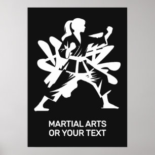 Poster Artes Marciais com Texto e Cor Personalizados