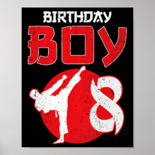 Poster Artes Marciais de Aniversário de 8 Anos de Idade K