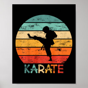 Poster Artes Marciais de Karatê Infantil Motivo Grunge Um