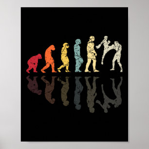 Poster Artes Marciais de Kickboxing de Evolução Usadas No