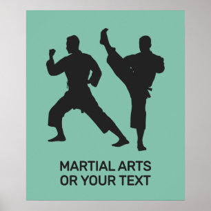 Poster Artes Marciais de Texto e Cor Personalizados