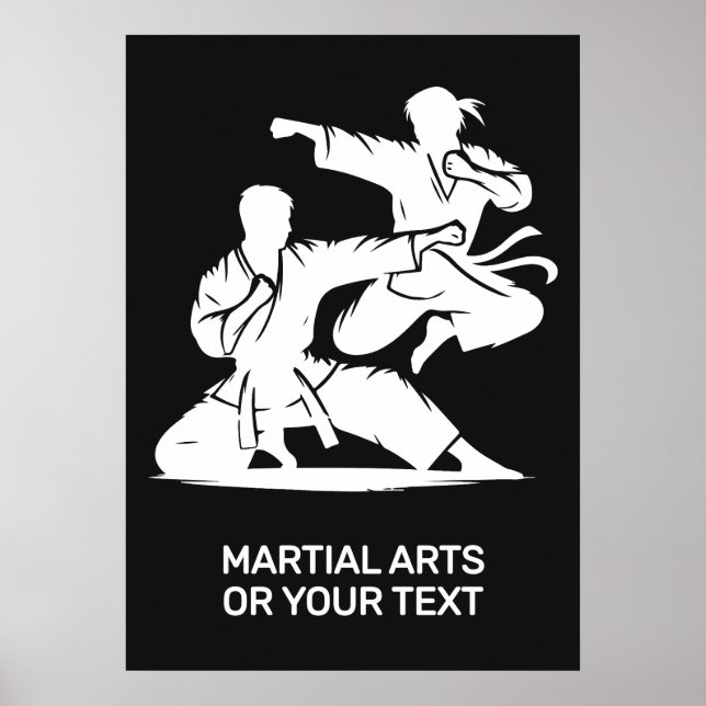 Poster Artes Marciais de Texto e Cor Personalizados (Frente)