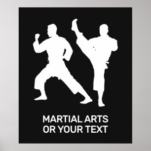 Poster Artes Marciais de Texto e Cor Personalizados