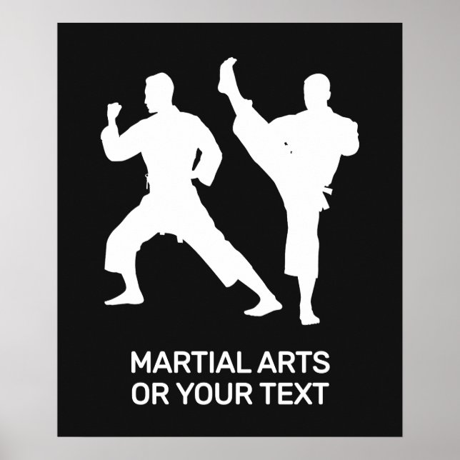 Poster Artes Marciais de Texto e Cor Personalizados (Frente)