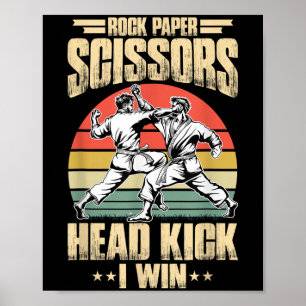 Poster Artes Marciais Engraçadas Camisa Tesoura Papel de