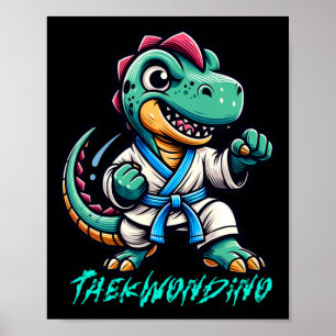 Poster Artes Marciais Engraçadas Karate Taekwondo Dino An