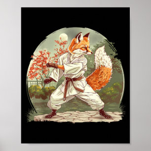 Poster Artes Marciais Judô Fox Nature Kickboxing Taekwond