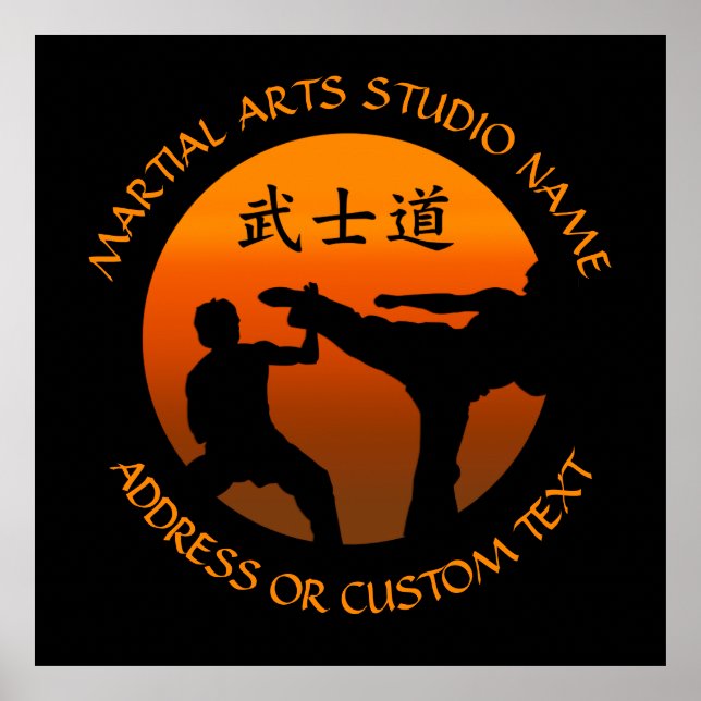 Poster Artes Marciais Karate Taekwondo Kung Fu Studio Pro (Frente)