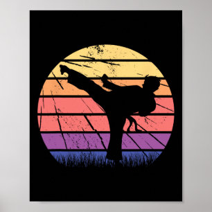 Poster Artes Marciais Mistas Taekwondo Karatê Vintage Ret