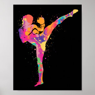 Poster Artes Marciais Muay Thai Crianças Mulheres Meninas