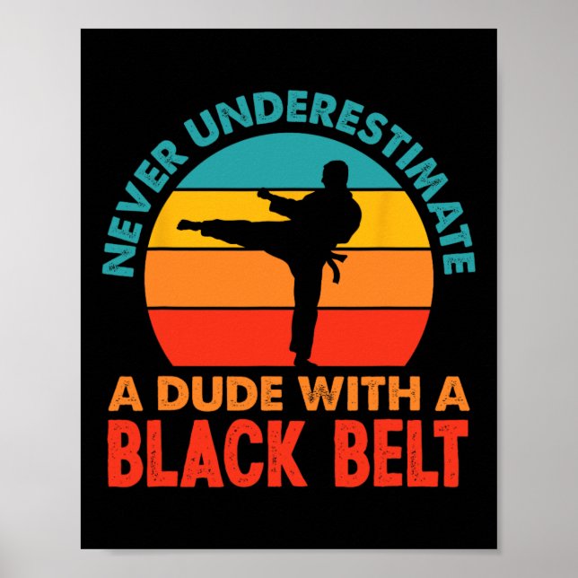 Poster Artes Marciais Retro Belt Karate (Frente)