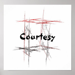 Poster Artes marciais Taekwondo Tenets Cortesia