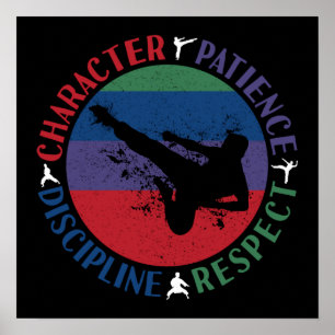 Poster Artes marciais - Valores do núcleo do Karate