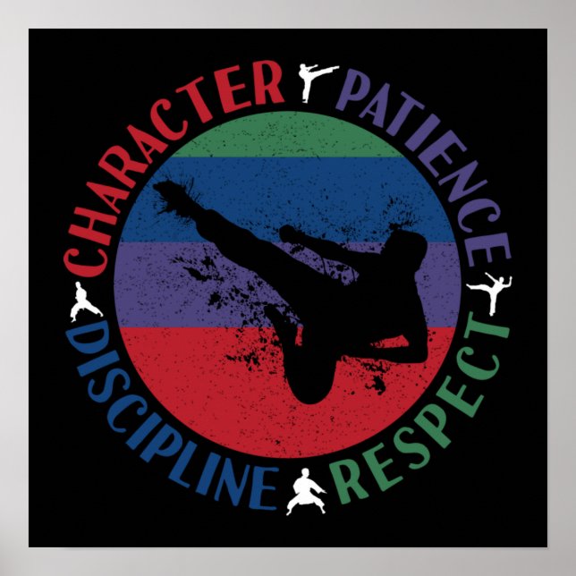 Poster Artes marciais - Valores do núcleo do Karate (Frente)