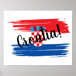 Poster Artesanato BrushAVE Croácia Bandeira